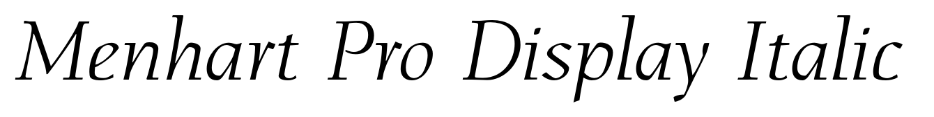 Menhart Pro Display Italic